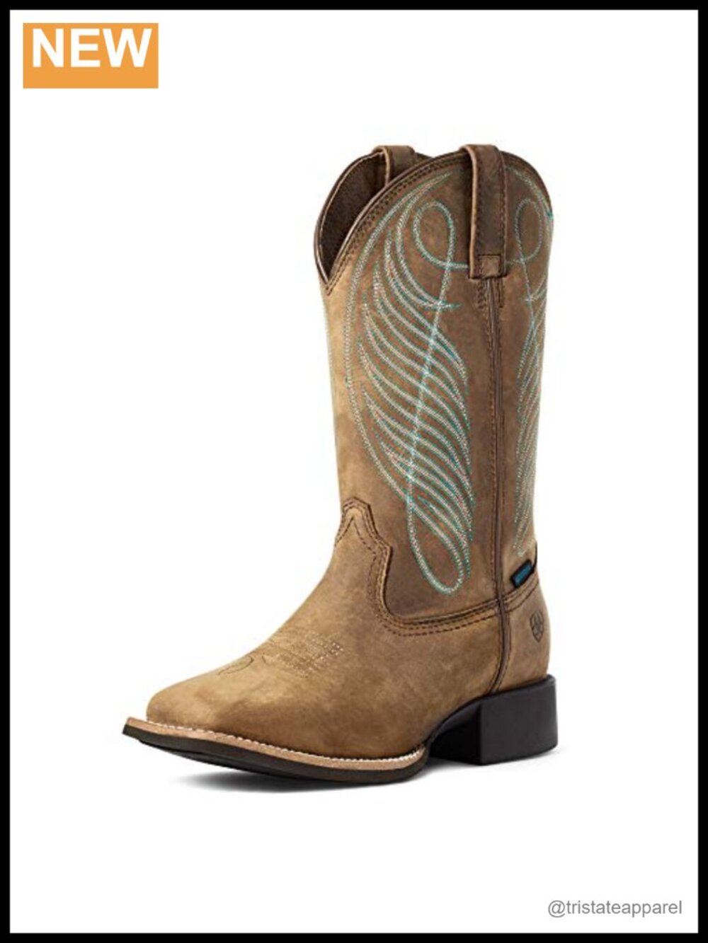 Waterproof Full-Grain Leather Western Boot Square Toe Pull-On